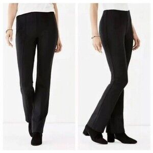 J.Jill Women’s Black Pull On Barely Boot Cut Ponte Pants - M Petite